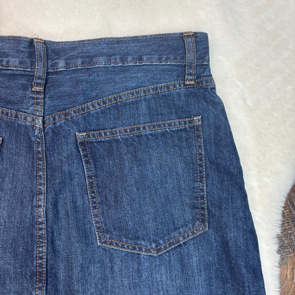 Gap Mini Skirt 30 Medium Wash Denim Button-Fly Raw Hem Blue Cotton Casual - Picture 5 of 8